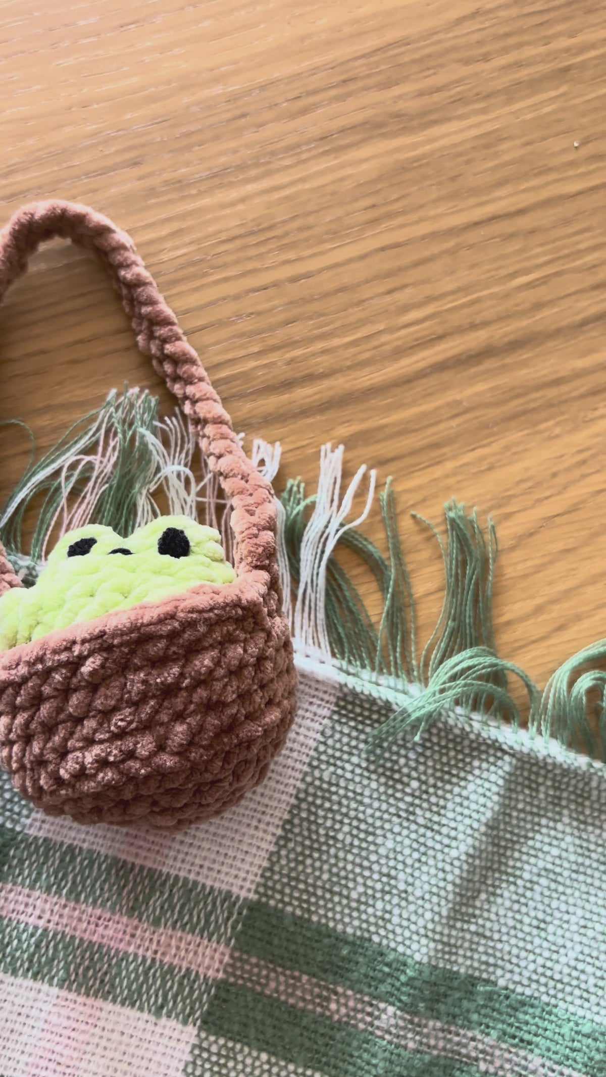 Grenouille dans son panier pour rétroviseur